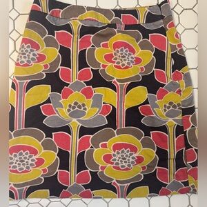 Boden A-Line Skirt - Navy, Yellow, and Pink Floral